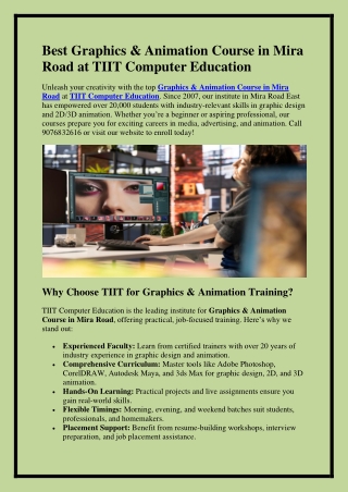 Graphics & Animation Course in Mira Road