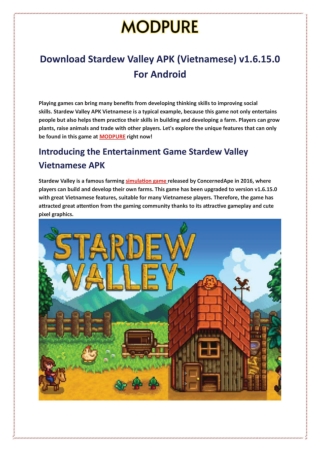 Download Stardew Valley APK (Vietnamese) v1.6.15.0 For Android