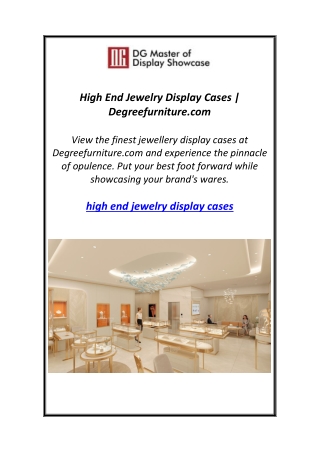 High End Jewelry Display Cases | Degreefurniture.com