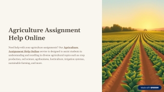 Agriculture Assignment Help Online – Expert Academic Support for Future