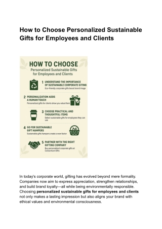 How to Choose Personalized Sustainable Gifts for Employees and Clients