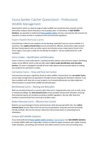 Spotter Catcher North Queensland