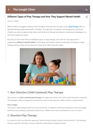 Different Types of Play Therapy and How They Support Mental Health