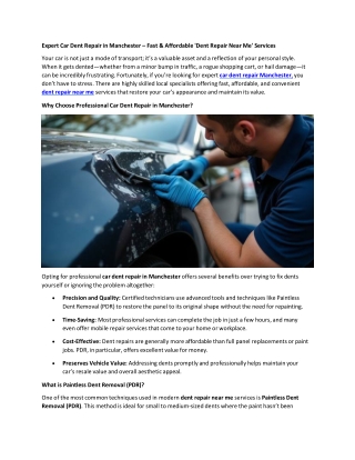 Expert Mobile Car Scratch Repair in Manchester – We Come to You!