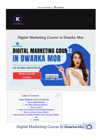 Digital Marketing Course in Dwarka Mor