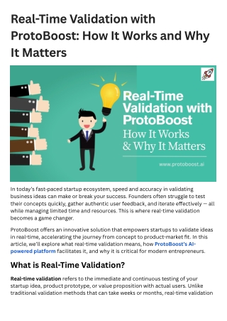 Real-Time Validation with ProtoBoost: How It Works and Why It Matters