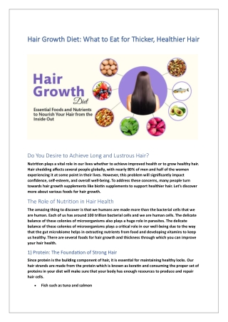 Hair Growth Diet: What to Eat for Thicker, Healthier Hair