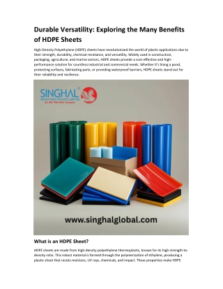 Exploring the Many Benefits of HDPE Sheets