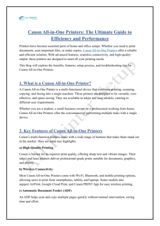Canon All in One Printers The Ultimate Guide to Efficiency and Performance