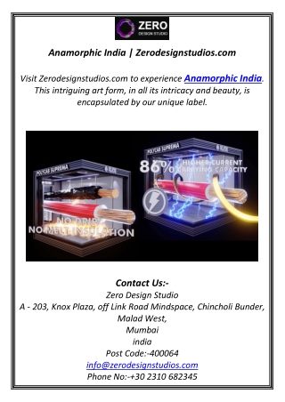 Anamorphic India | Zerodesignstudios.com
