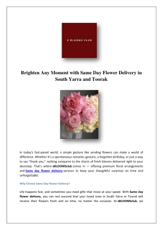 Best Flower Delivery Melbourne | xBLOOMSclub