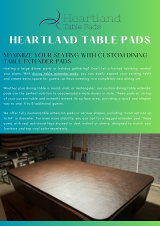 Maximize Your Seating with Custom Dining Table Extender Pads