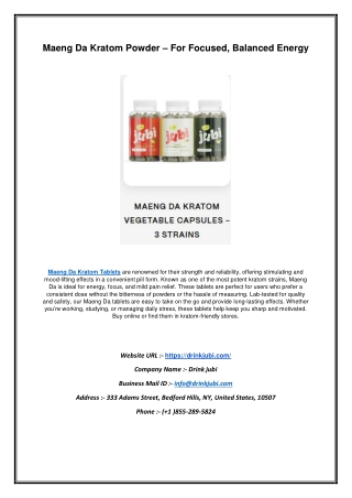 Maeng Da Kratom Powder – For Focused, Balanced Energy