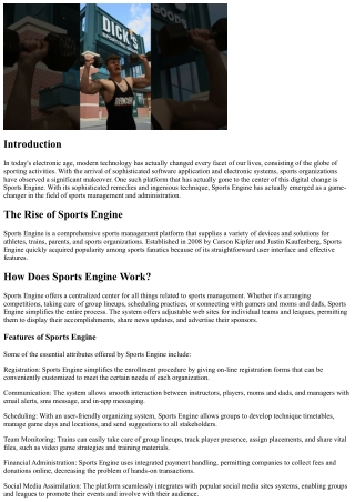 Sports Engine: Powering the Digital Makeover of Sports