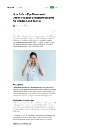 How Safe Is Eye Movement Desensitization and Reprocessing for Children and Teens