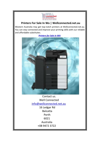 Printers For Sale In Wa | Wellconnected.net.au