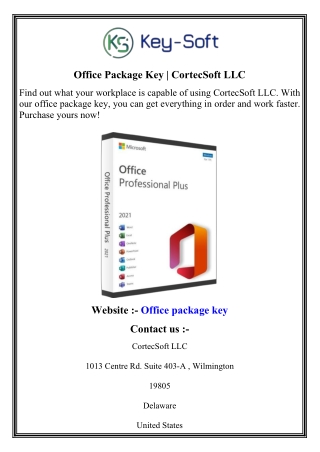 Office Package Key   CortecSoft LLC