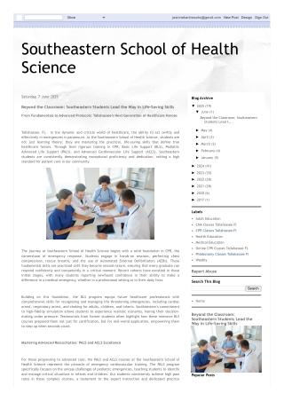 Southeastern School of Health Science_ Beyond the Classroom_ Southeastern Students Lead the Way in Life-Saving Skills