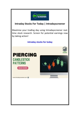 Intraday Stocks For Today  Intradayscreener
