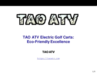 TAO ATV Electric Golf Carts Eco-Friendly Excellence