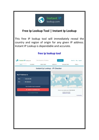 Free Ip Lookup Tool  Instant Ip Lookup