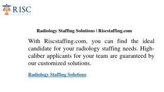 Radiology Staffing Solutions  Riscstaffing.com