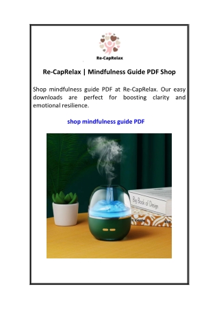 Re-CapRelax  Mindfulness Guide PDF Shop