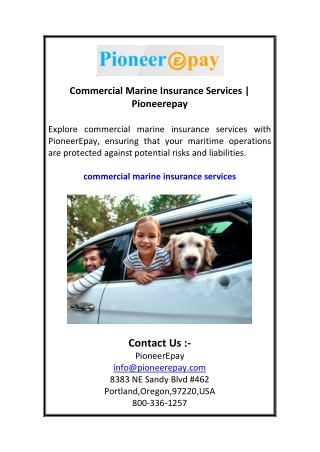 Commercial Marine Insurance Services  Pioneerepay