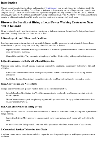 Discover the Benefits of Hiring a Local Power Washing Contractor Near You in Kel
