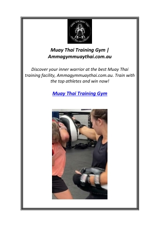Muay Thai Training Gym | Ammagymmuaythai.com.au