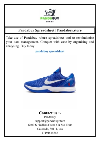 Pandabuy Spreadsheet | Pandabuy.store