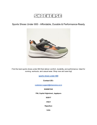 Sports Shoes Under 800 - Affordable, Durable & Performance-Ready