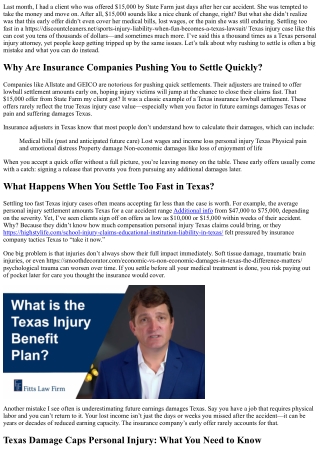 The Real Cost of Settling Your Texas Injury Case Too Fast