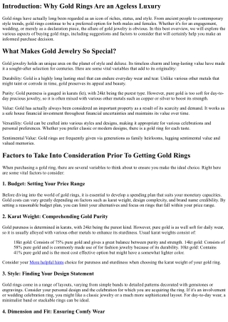 The Ultimate Guide to Acquiring Gold Rings: Tips and Factors to consider
