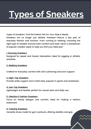 Types of sneakers