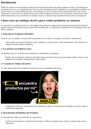 Cómo crear un catálogo efectivo para vender productos en Amazon