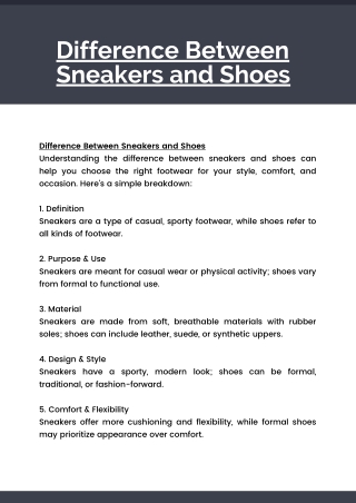 Difference Between Sneakers and Shoes