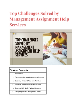Top Challenges Solved by Management Assignment Help Services