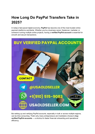 How Long Do PayPal Transfers Take in 2025