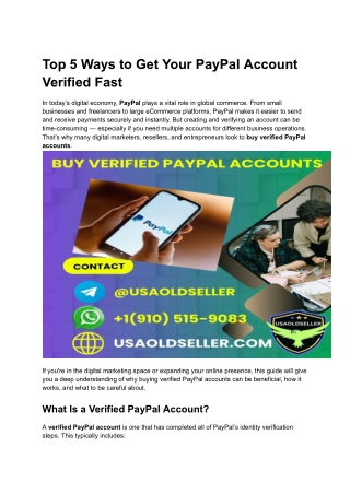 Top 5 Ways to Get Your PayPal Account Verified Fast