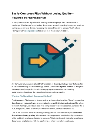 Easily Compress Files Without Losing Quality
