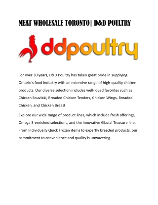 MEAT WHOLESALE TORONTO