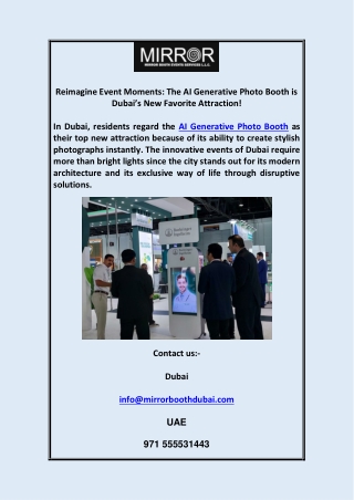Reimagine Event Moments: The AI Generative Photo Booth is Dubai’s New Favorite A
