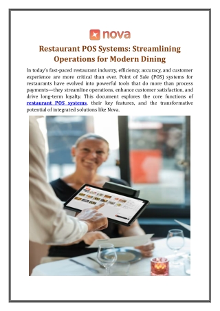 Restaurant POS Systems: Streamlining Operations for Modern Dining