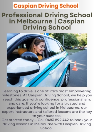 Expert Driving School in Melbourne – Caspian Driving School