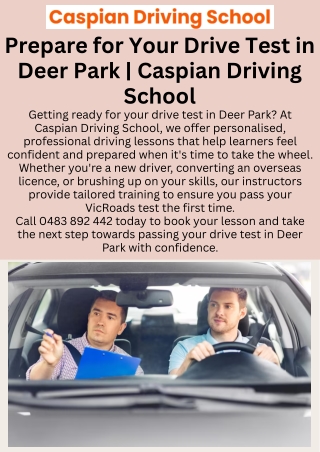 Reliable Drive Test in Deer Park – Caspian Driving School