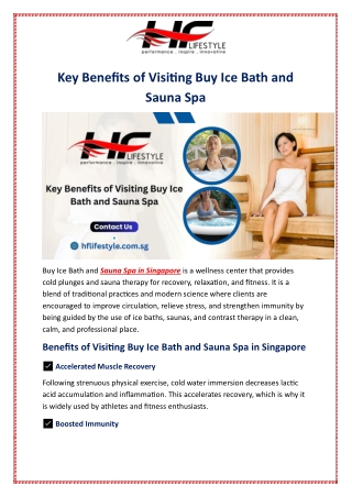 Key Benefits of Visiting Buy Ice Bath and Sauna Spa