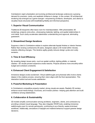 Transforming Coimbatore’s Skyline_ The Rise of 3D Architectural Rendering in Modern Design