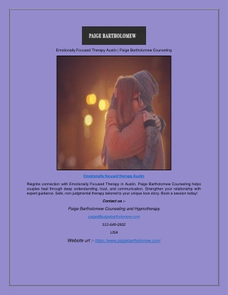 Emotionally Focused Therapy Austin | Paige Bartholomew Counseling