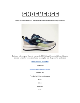 Shoes for Men Under 800 - Affordable & Stylish Footwear for Every Occasion